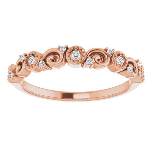 14K Rose .08 CTW Diamond Anniversary Band-