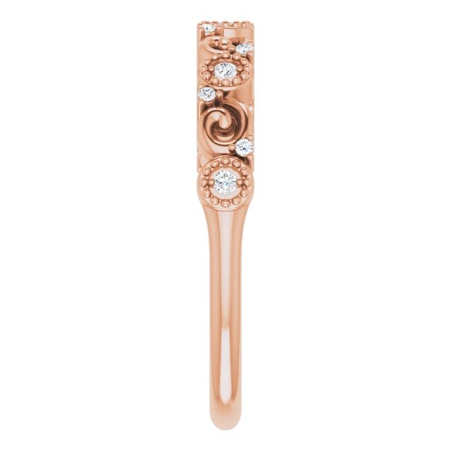 14K Rose .08 CTW Diamond Anniversary Band-