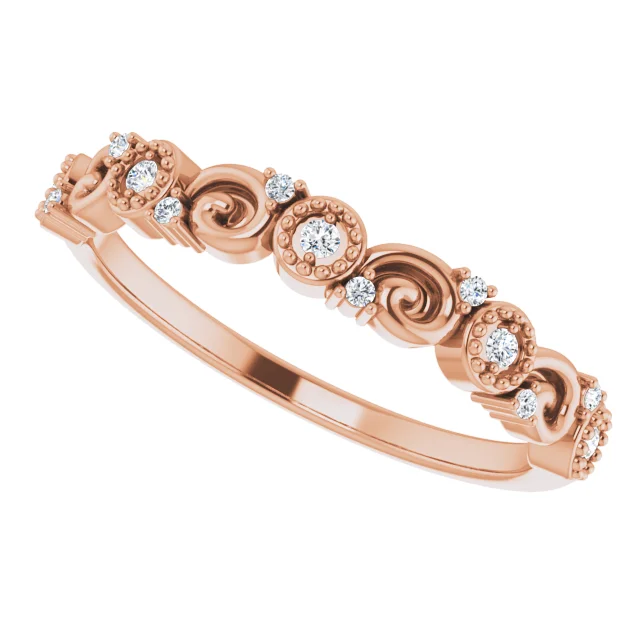 14K Rose .08 CTW Diamond Anniversary Band-