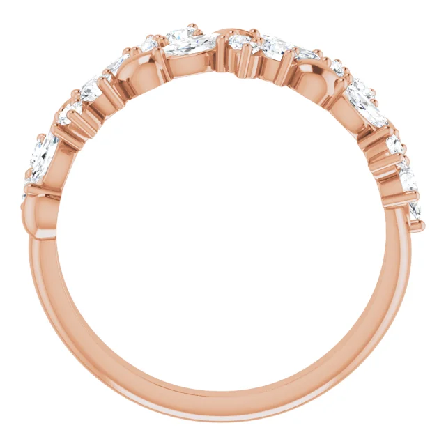 14K Rose 3/4 CTW Diamond Anniversary Band-