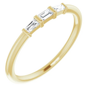 14K Yellow 1/6 CTW Diamond Three-Stone Stackable Ring-