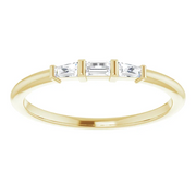 14K Yellow 1/6 CTW Diamond Three-Stone Stackable Ring-