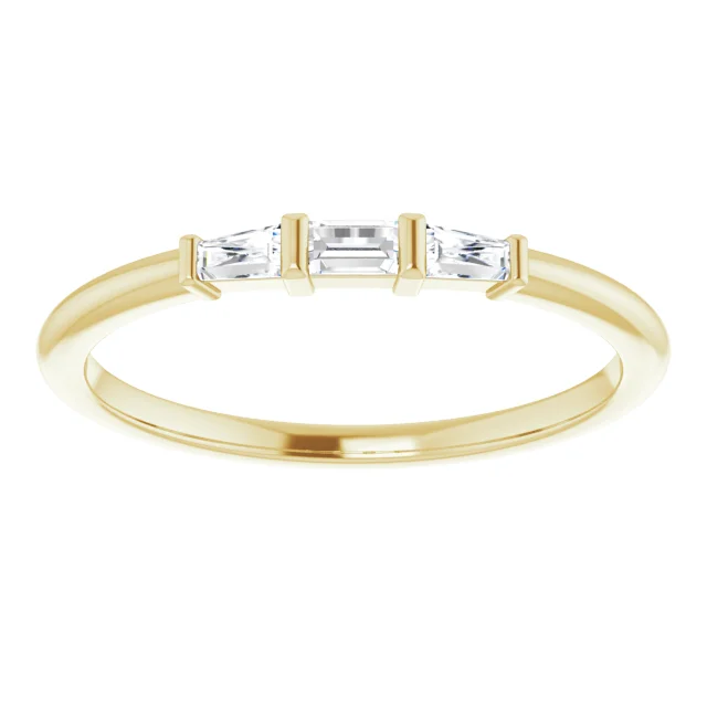 14K Yellow 1/6 CTW Diamond Three-Stone Stackable Ring-