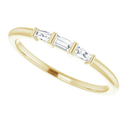 14K Yellow 1/6 CTW Diamond Three-Stone Stackable Ring-