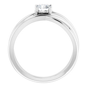14K White 1/2 CT Diamond Solitaire Criss-Cross Ring-