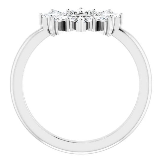 14K White 3/8 CTW Diamond Circle Ring