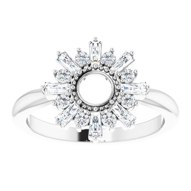 14K White 3/8 CTW Diamond Circle Ring-