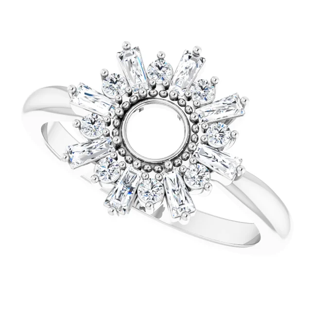 14K White 3/8 CTW Diamond Circle Ring-