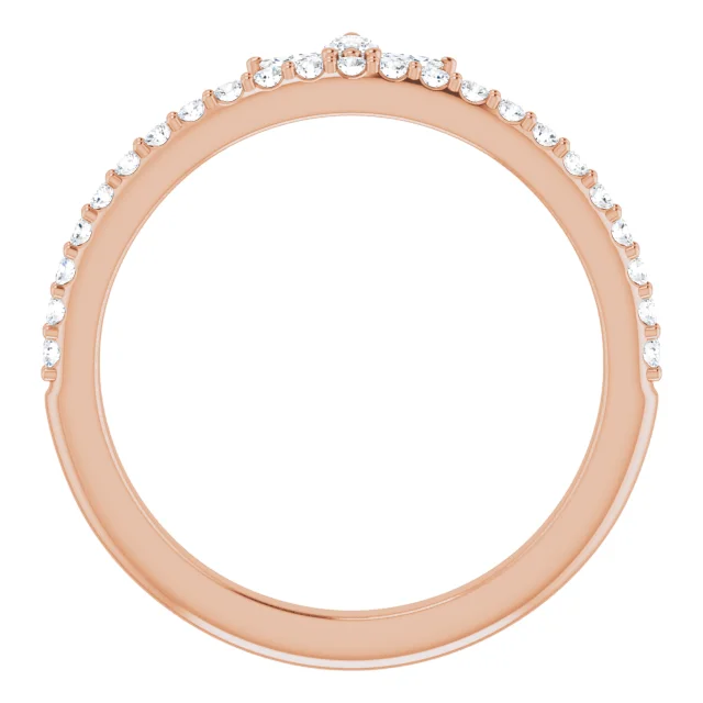 14K Rose 1/3 CTW Diamond Stackable Crown Ring-
