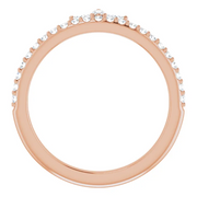 14K Rose 1/3 CTW Diamond Stackable Crown Ring-