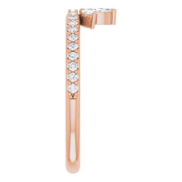 14K Rose 1/3 CTW Diamond Stackable Crown Ring-