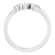 14K White 1/2 CTW Diamond Cluster Bypass Ring-
