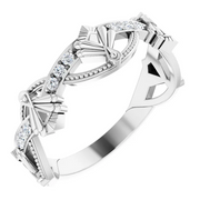 14K White 1/8 CTW Diamond Vintage-Inspired Anniversary Band-