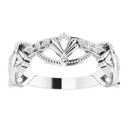 14K White 1/8 CTW Diamond Vintage-Inspired Anniversary Band-