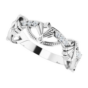 14K White 1/8 CTW Diamond Vintage-Inspired Anniversary Band-