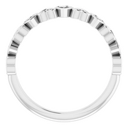 14K White .07 CTW Diamond Heart Anniversary Band-