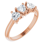 14K Rose 1 CTW Diamond Three-Stone Anniversary Band-