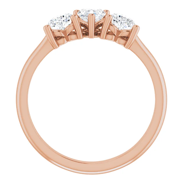 14K Rose 1 CTW Diamond Three-Stone Anniversary Band-