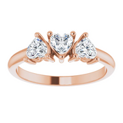 14K Rose 1 CTW Diamond Three-Stone Anniversary Band-