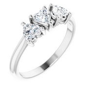 Platinum 1 CTW Diamond Three-Stone Anniversary Band-