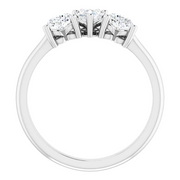Platinum 1 CTW Diamond Three-Stone Anniversary Band-