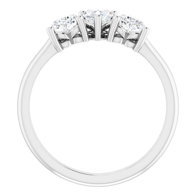 Platinum 1 CTW Diamond Three-Stone Anniversary Band-