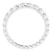 14K White 1 1/3 CTW Diamond Graduated Eternity Band Size 7-