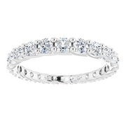 14K White 1 1/3 CTW Diamond Graduated Eternity Band Size 7-