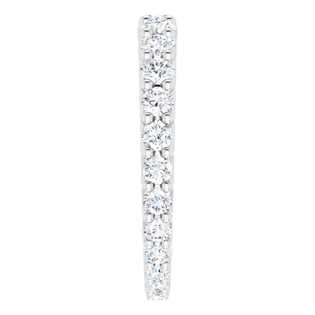 14K White 1 1/3 CTW Diamond Graduated Eternity Band Size 7-