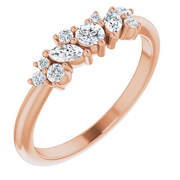 14K Rose 1/3 CTW Diamond Multi-Shape Ring-