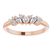 14K Rose 1/3 CTW Diamond Multi-Shape Ring-