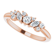 14K Rose 1/3 CTW Diamond Multi-Shape Ring-