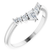 14K White 1/4 CTW Diamond Contour Band-