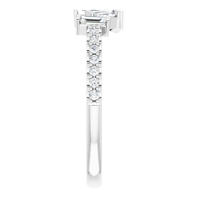 14K White 1/3 CTW Diamond Scattered Ring-