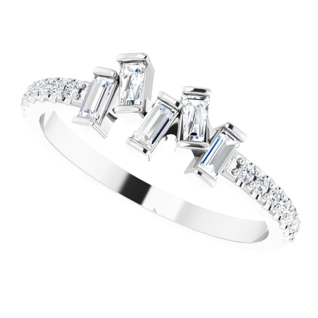 14K White 1/3 CTW Diamond Scattered Ring-