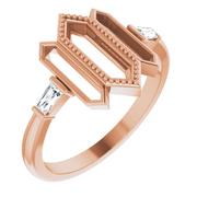 14K Rose 1/8 CTW Diamond Geometric Ring-