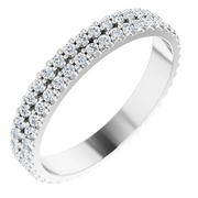 14K White 3/4 CTW Diamond Eternity Band Size 7-