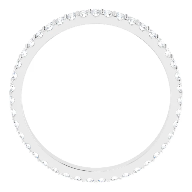 14K White 3/4 CTW Diamond Eternity Band Size 7-