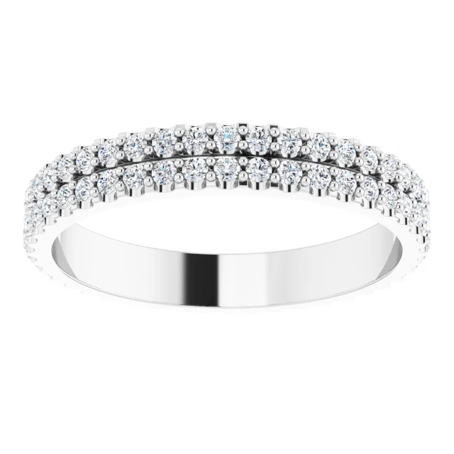 14K White 3/4 CTW Diamond Eternity Band Size 7-