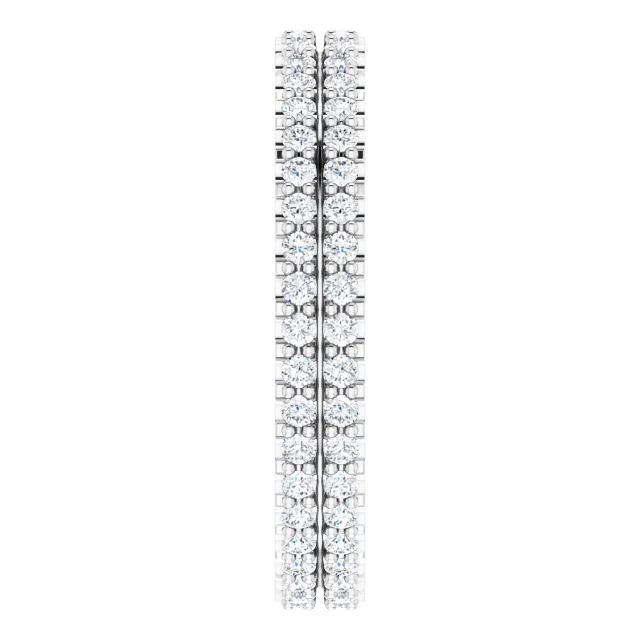 14K White 3/4 CTW Diamond Eternity Band Size 7-