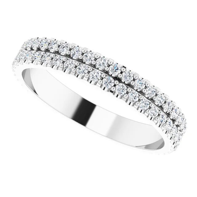 14K White 3/4 CTW Diamond Eternity Band Size 7-