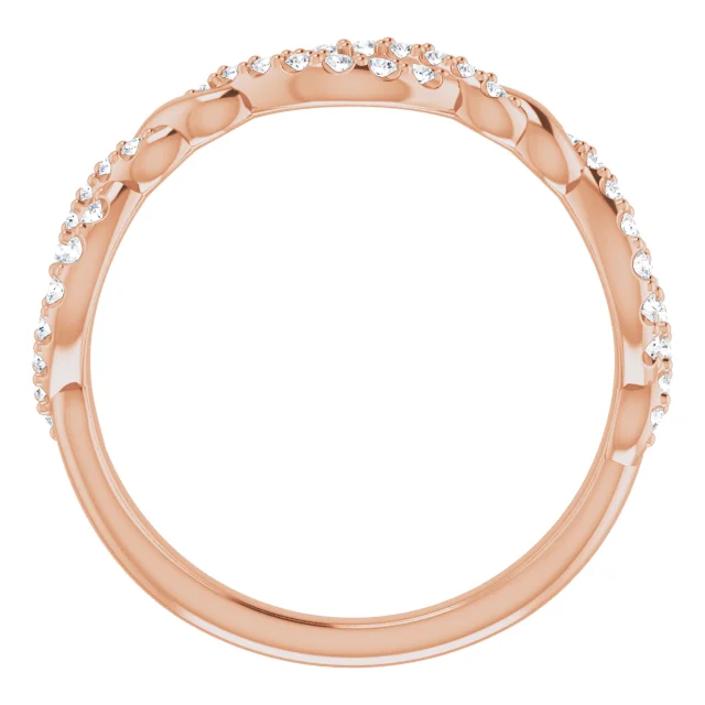 14K Rose 1/5 CTW Diamond Twisted Anniversary Band-