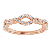 14K Rose 1/5 CTW Diamond Twisted Anniversary Band-