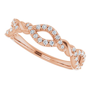 14K Rose 1/5 CTW Diamond Twisted Anniversary Band-