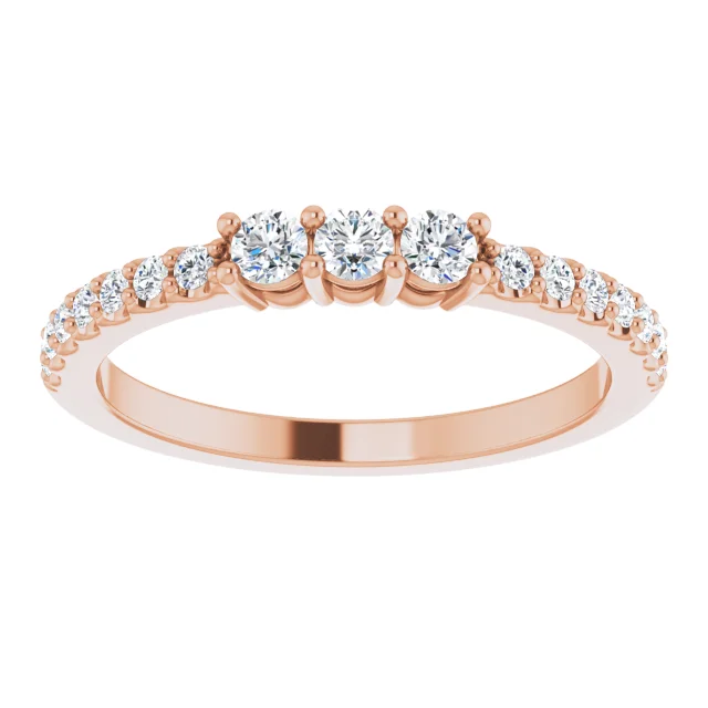 14K Rose 1/3 CTW Diamond Anniversary Band-