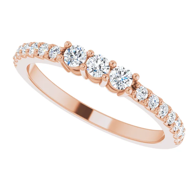 14K Rose 1/3 CTW Diamond Anniversary Band-