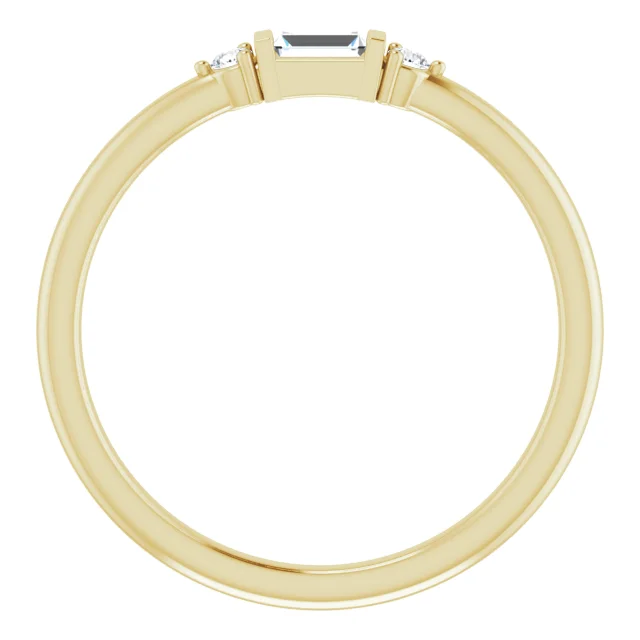 14K Yellow 1/8 CTW Diamond Stackable Ring-