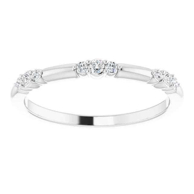 14K White 1/8 CTW Diamond Stackable Ring-