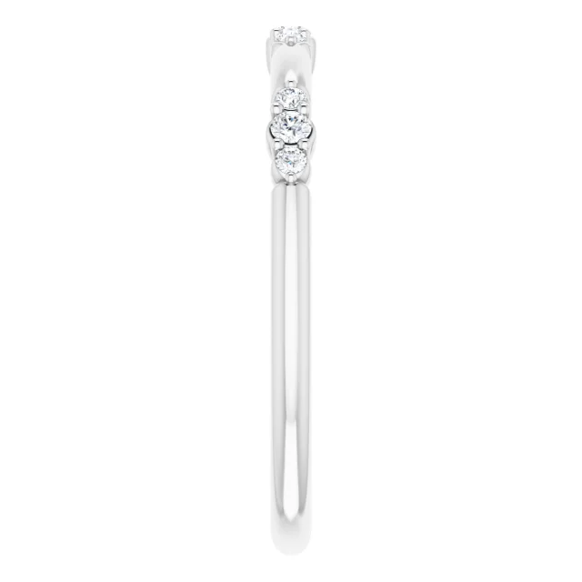 14K White 1/8 CTW Diamond Stackable Ring-