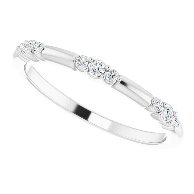 14K White 1/8 CTW Diamond Stackable Ring-